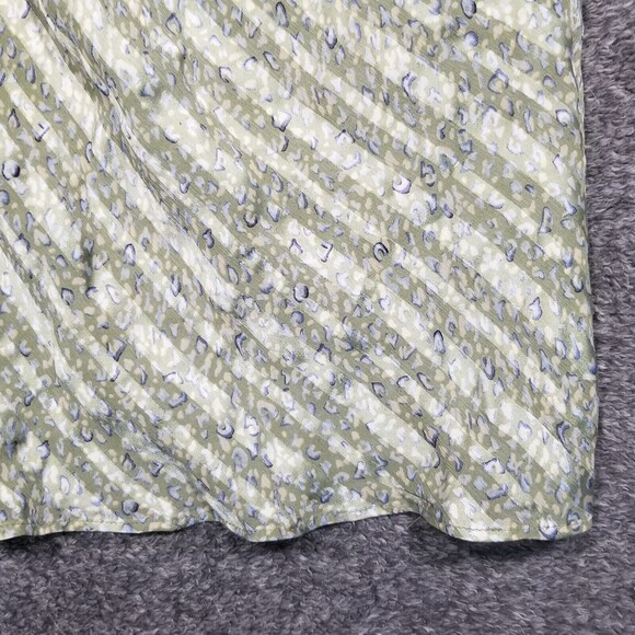 NEW Talbots sz 12 Silk Green Striped Cheetah Print short sleeve lined - Picture 2 of 7